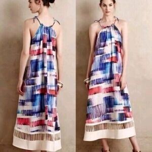 Anthropologie‎ Sachin & Babi Dress Watercolor Blue Red Sonora Maxi Dress Small